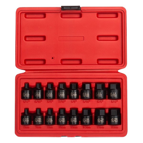 Sunex 16 Pc. 3/8" Drive Stubby Impact Hex Driver Set 3646